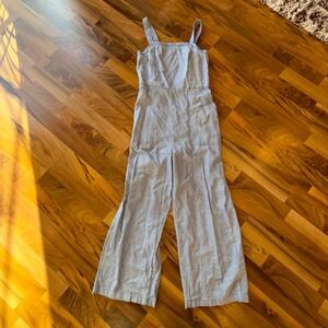 Old Navy Blue White‎ Striped Wide Leg Sleeveless Jumpsuit Medium overall spring